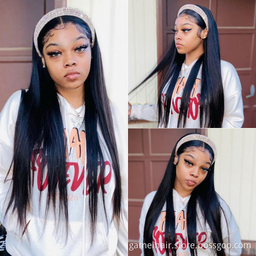 Wholesale Glueless Raw Peruvian Hair Hd Full Lace Front Wig Natural Human Hair Unprocessed Cheap Transparent Lace Frontal Wig